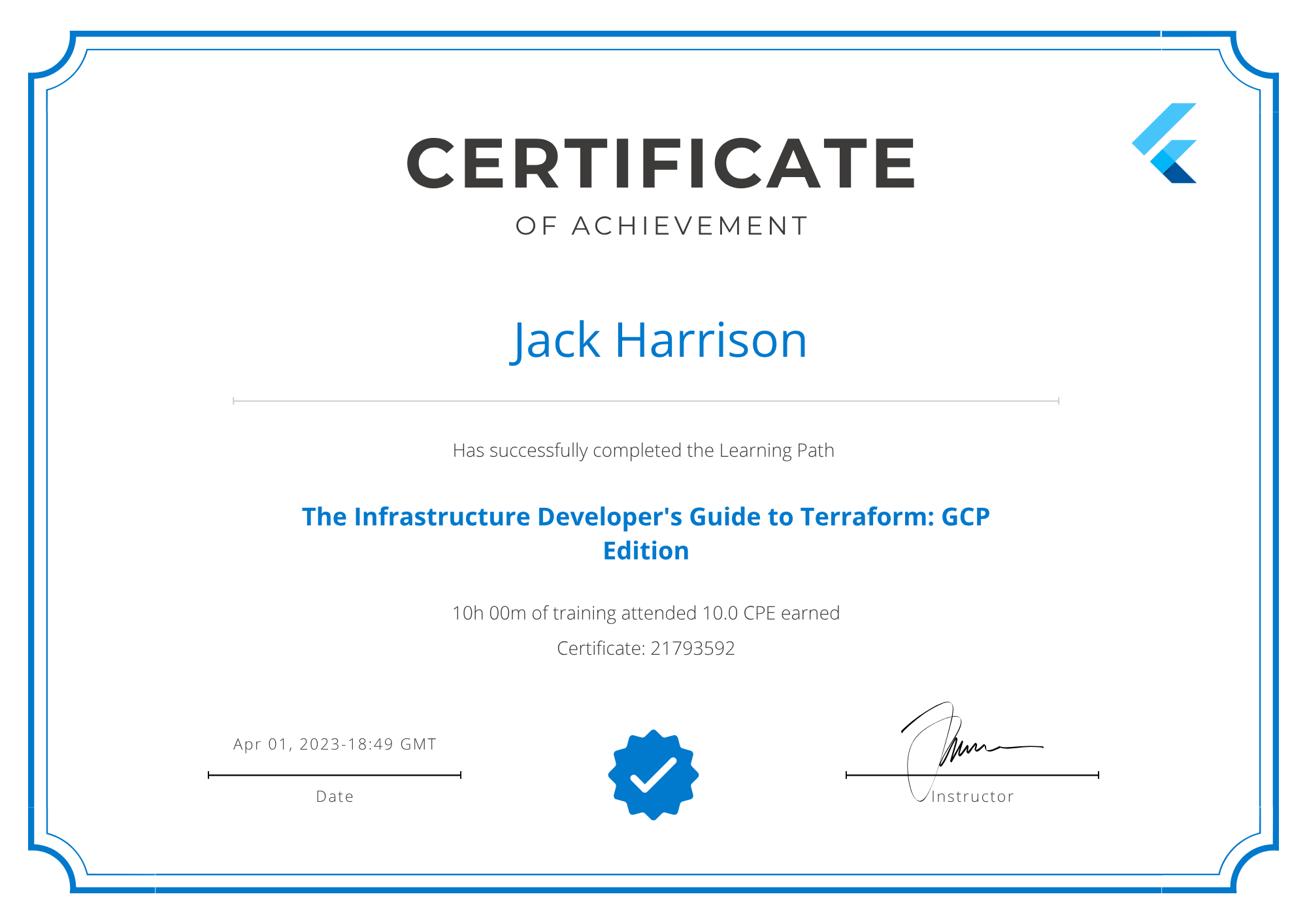 Official CEU Certificate of Achievement Template